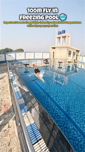 Swimming in Ice Cold Water 🥶 - Not for Beginners 🏊🏻 #swimming #swimmingtips #swim #winter