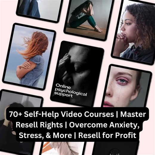 70  Self-help Video Courses | Master Resell Rights | Overcome Anxiety, Stress, & More | Resell for Profit, Self-help, Anxiety Relief, Stress - Etsy