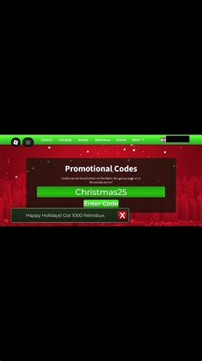 [EXPIRED] RetroStudio Christmas code! #roblox #retrostudio