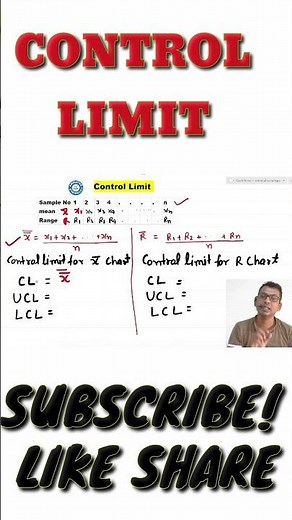 what is control limit of mean and rain chart? | control limit of mean and range chart