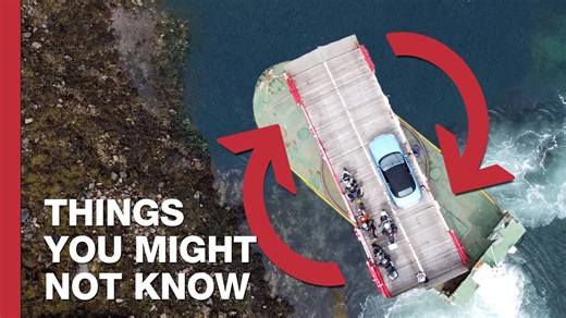 World's last turntable ferry has clever design.