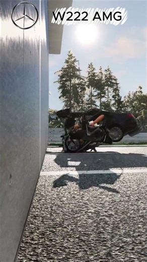 Mercedes S-Class vs Wall: Can It Survive? #shortvideo