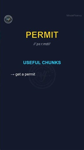 How to Pronounce PERMIT (noun) | Minute Fluency #Shorts
