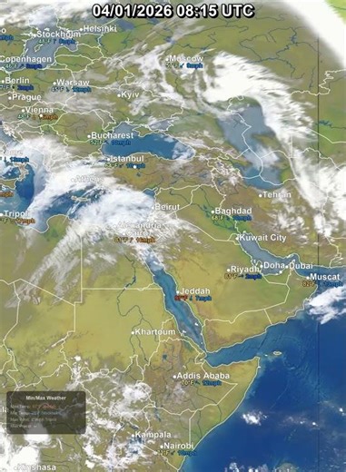 Middle East 24 Hour Satellite Weather | April 01, 2026 #shorts