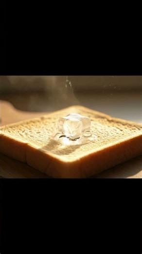Hot Toast Melts Clear Ice Cube 🔥🧊 | ASMR Heat vs Cold #Shorts #relaxing #satisfying #asmr