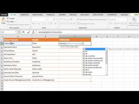 Excel : " Extraire un Prénom d'une LISTE "