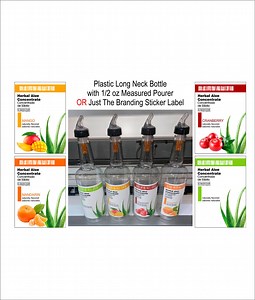 Empty - Branded Plastic Long Neck 32 Fluid Oz Bottle With 1/2 Oz Measured Pourer OR Just the Label Branding Sticker - Etsy