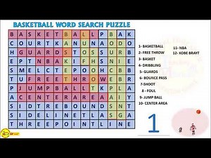 Basketball words puzzle for online - physical education lesson