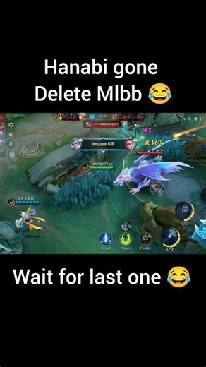 hanabi gone delete Mlbb 😂 #mobilelegends #mlbb #viral #gaming #trending #hanabi #shorts #gameplay