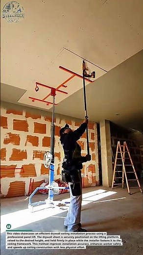 Fast Drywall Ceiling Installation | Professional Panel Lifting Technique