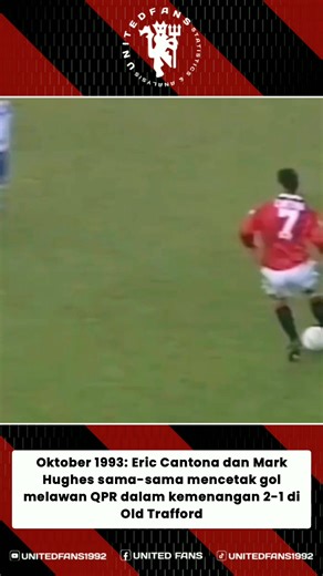 7.7K views · 230 reactions | October 1993: Both Eric Cantona and Mark Hughes were on the scoresheet against QPR in a 2-1 win at Old Trafford #mufc #ericcantona #markhughes | United Fans | Facebook