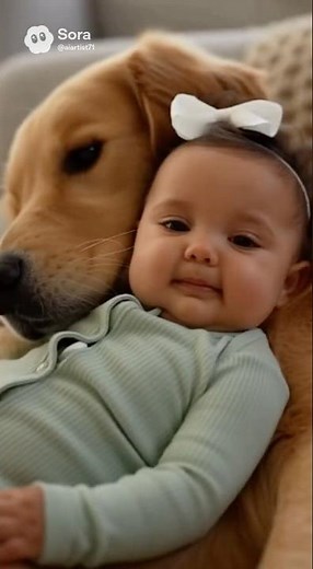 Dog Comforts Scared Baby During Thunderstorm ❤️🐶