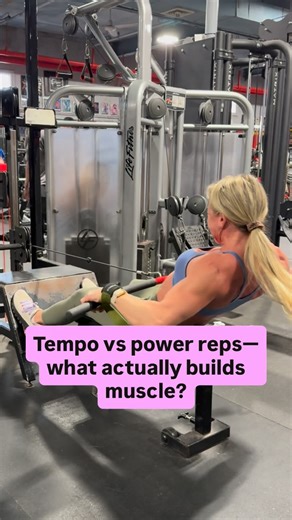 Stacey Marino | Fitness & Nutrition Expert on Instagram: "Which lifter are you? Slow & controlled… or a little unhinged? 😈 Truth: both belong if muscle growth is the goal. Slow + controlled reps → Build mind-muscle connection → Clean up technique → Increase time under tension → Help you actually target the muscle you’re training Power / “unhinged” reps → Allow heavier loads → Create more mechanical tension (the #1 hypertrophy driver) → Train your body to produce force → Recruit more muscle (not