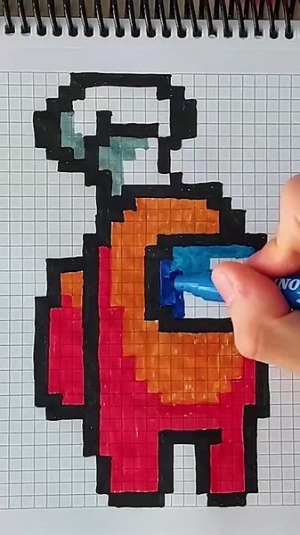 Cómo dibujar personajes de Among Us en pixel art