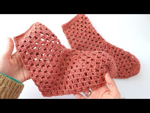 Crochet Hexagon Granny Beginner Socks