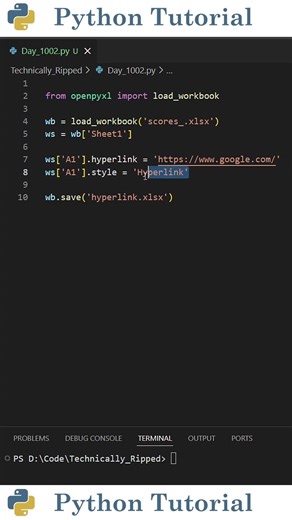 Add Hyperlinks to Excel With Openpyxl | Python Tutorial