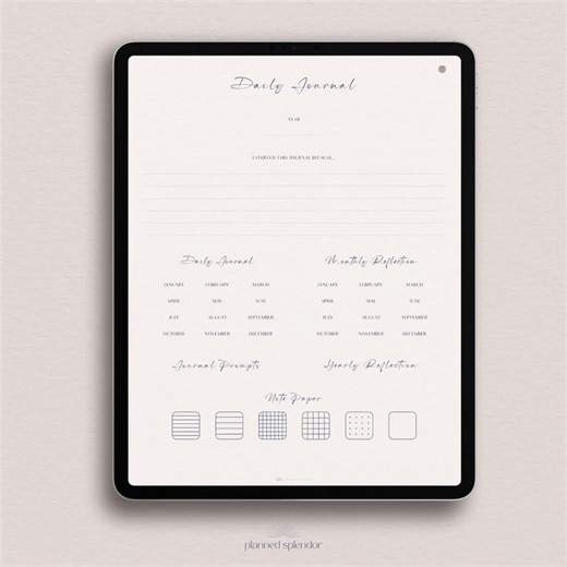 Minimalist Digital Daily Journal: Pastel Blue, 250 Prompts (PDF) - for Goodnotes, Notability - Etsy