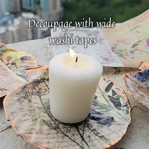 How to use washi tape in sea shell decoupage.. DIY #craftsupplies #journaling #crafttools