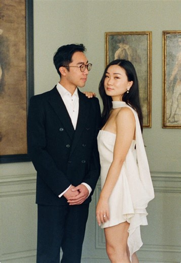 Trust me, they’ll want to see this. Our stunning Chéri muse wearing the DAPHNE scarf mini dress to her elopement photoshoot in Paris. Our beautiful pieces are made to order for any special occasion. #partydress #elegantdress #formaldress #prettydress #eventdress