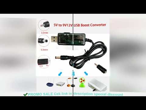 USB Boost Converter DC 5V to 9V 12V USB Step-up Converter Cable 3.5x1.35mm Connecter For Power Suppl
