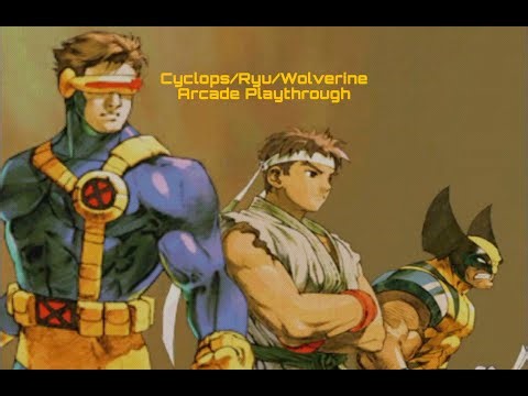MVCFCAC Marvel Vs Capcom 2 Cyclops/Ryu/Wolverine (Arcade Playthrough)