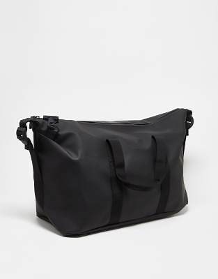 Rains 14200 unisex waterproof weekend duffel bag in black | ASOS