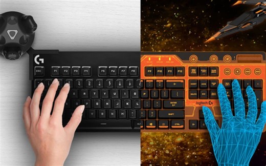 【VR黑科技】罗技开发VR专用键盘，戴着VR头盔也能打的虚拟键盘