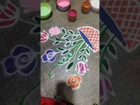 Simple flower wash rangoli design 🏵️🌹🌹🪷🪷💐🎉 Special