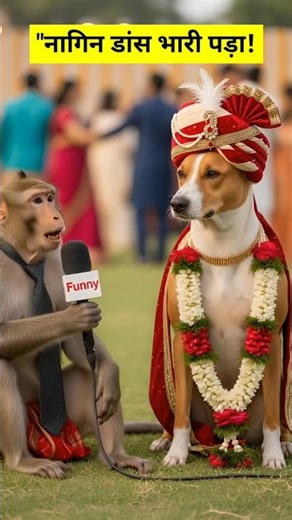 "नागिन डांस भारी पड़ा!🤣🥰😂 #interview #viral #trendingvideo #memes #comedy #dog #monkey #viral #shorts