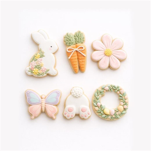 Spring Easter Cookie Cutter Set | Bunny, Carrots, Flower, Butterfly, Bunny Butt & Wreath - Etsy