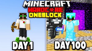 I Survived Hardcore Minecraft Skyblock Oneblock For 100 Days And here's what Happened