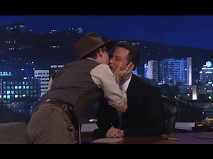 Johnny Depp Kisses Jimmy Kimmel!