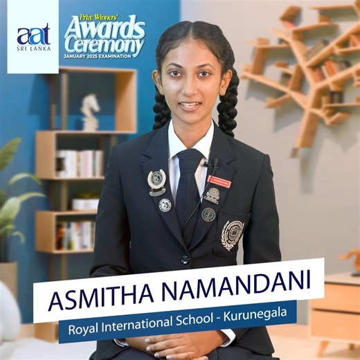 Our warmest congratulations to AAT prize winner Asmitha, who achieved excellent results in the AAT 2025 January examination!! #AAT #AATSriLanka #haripaara | AAT Sri Lanka