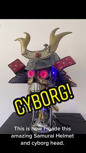 Making a Cyborg Samurai Helmet and Head from PVC Foamboard