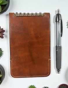 Hand Dyed Leather Notebook Cover 3x5 - All Weather Journal - Personalized - Etsy