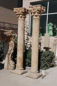 [Hot Item] Outdoor Indoor Decorative Building Natural Stone Greek Column Marble Roman Columns for House (SYMC-002)