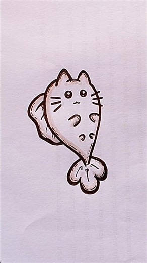 catfish🤣🫧 #drawing #pendrawing #art #cat #sketch #shorts #cutedrawing #catfish #howtodraw #cute