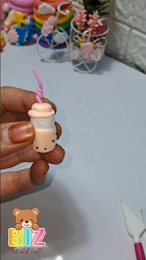Cute Mini Bubble Tea Clay Art 🧋 | Easy DIY Miniature Drink Craft | Aesthetic Clay Idea