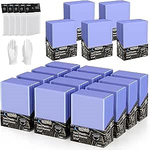 1000 Card Sleeves Hard Plastic, 3"X4" Baseball Card Protector, Premium Trading Card Holder for Sports and Game Cards (500 Hard Sleeves + 500 Soft Sleeves)