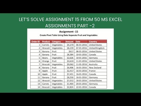Assignment 15 - Let’s solve Assignment 15 from 50 ms excel assignments Part - 2