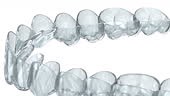 Invisalign braces or invisible retainer. Dental 3D animation