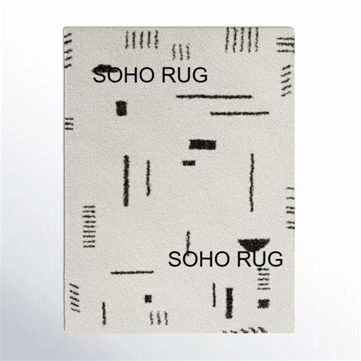 Soho Abstract Ivory Rug, Modern Minimalist Area Rug, Black Geometric Pattern Carpet for Living Room Bedroom - Etsy