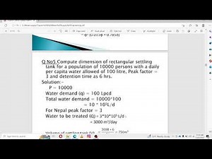 Numerical of Sedimentation (rectangular&circular)Tank!Water supply engineering!#ioe water treatment!