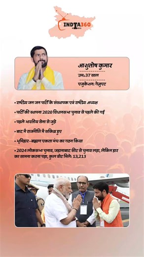 ꧁𓊈𒆜 INDIA360VIBES 𒆜𓊉꧂ on Instagram: "नाम नया हो सकता है, लेकिन राजनीति में एंट्री सोच-समझकर और मिशन के साथ हुई है! 37 साल की उम्र में राजनीति में अपनी अलग पहचान बनाने वाले आशुतोष कुमार — राष्ट्रीय जन जन पार्टी के संस्थापक और राष्ट्रीय अध्यक्ष। ✔️ पार्टी की स्थापना 2020 विधानसभा चुनाव से पहले ✔️ पहले भारतीय सेना से जुड़े, फिर राजनीति में सक्रिय ✔️ भूमिहार-ब्राह्मण एकता मंच का गठन ✔️ 2024 लोकसभा चुनाव में जहानाबाद से चुनाव लड़ा ✔️ कुल वोट मिले: 13,213 राजनीति में हार-जीत से ज्यादा ज़रूरी होता 