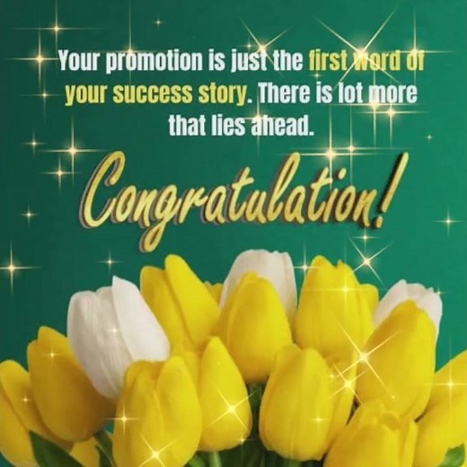 Congratulations on job promotion👏👍 Best wishes for your sucess💐 congratulations for your hard work 🤝