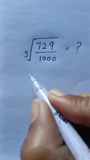cube Root of 729 ÷ 1000#maths#shorts