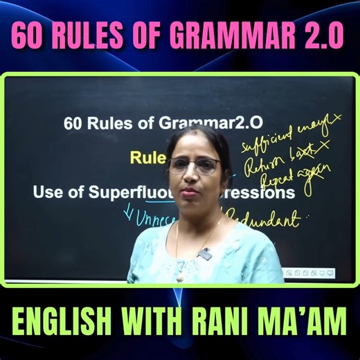 27K views · 364 reactions | 60 Rules of Grammar 2.0 | Rule - 32 | Grammar | English With Rani Ma'am #grammarchallenge #monthlychallenge #grammar #englishgrammar | English With RANI MAM | Facebook