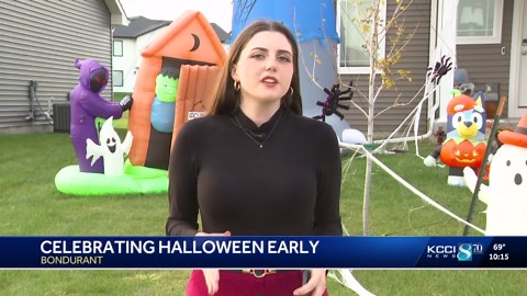 Central Iowa community rallies to bring Halloween early for boy battling rare cancer