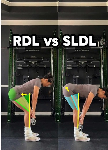 RDL vs. SLDL know the differences, more glutes vs more hamstrings #gluteworkout #gymrat #gymtips #gymgirl #rdl