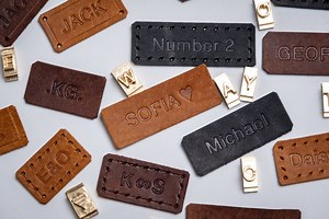 Personalised Leather Tag, Personalized Leather Label, Custom Leather Label, Custom Leather Name Tag, for Hats, for Knitting, for Crochet - Etsy